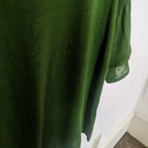J.Jill Love Linen Women's 100% Linen Hunter Green Short Sleeve Sweater Size LP - Picture 8 of 9